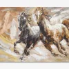 Maleri 2 heste brun 120x80 cm