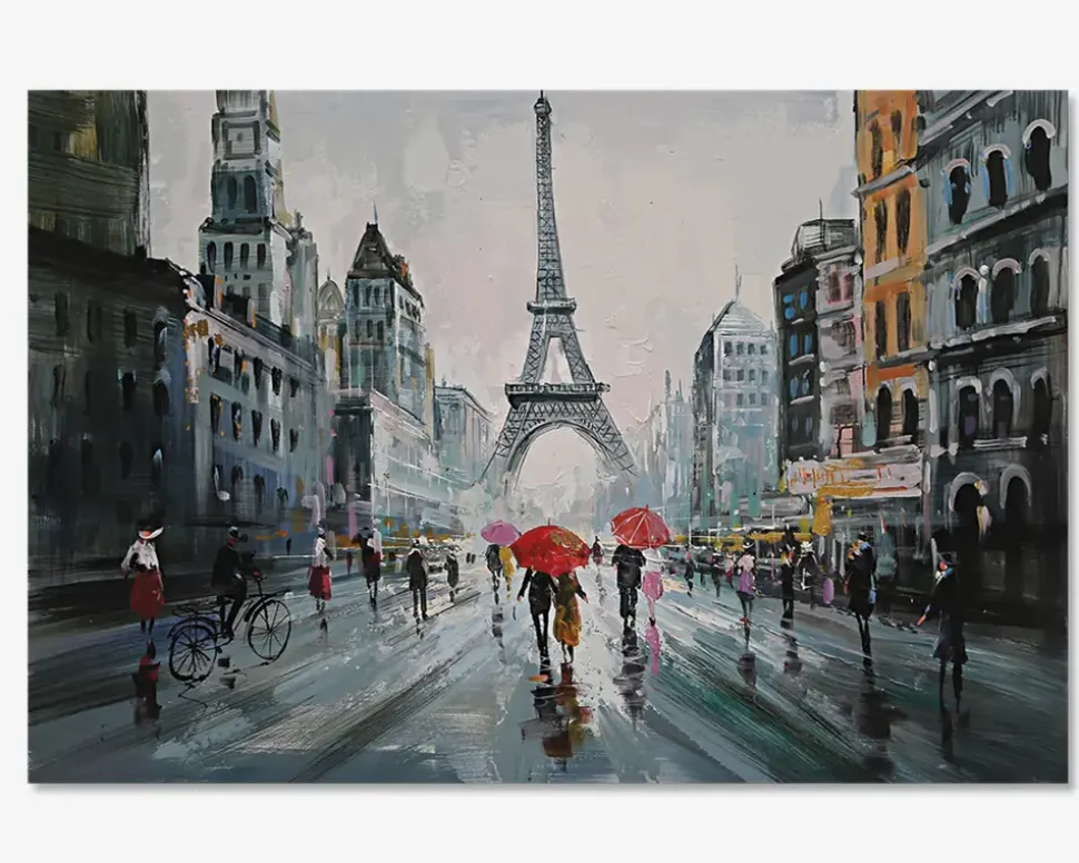 Maleri Paris regn 80x120 cm