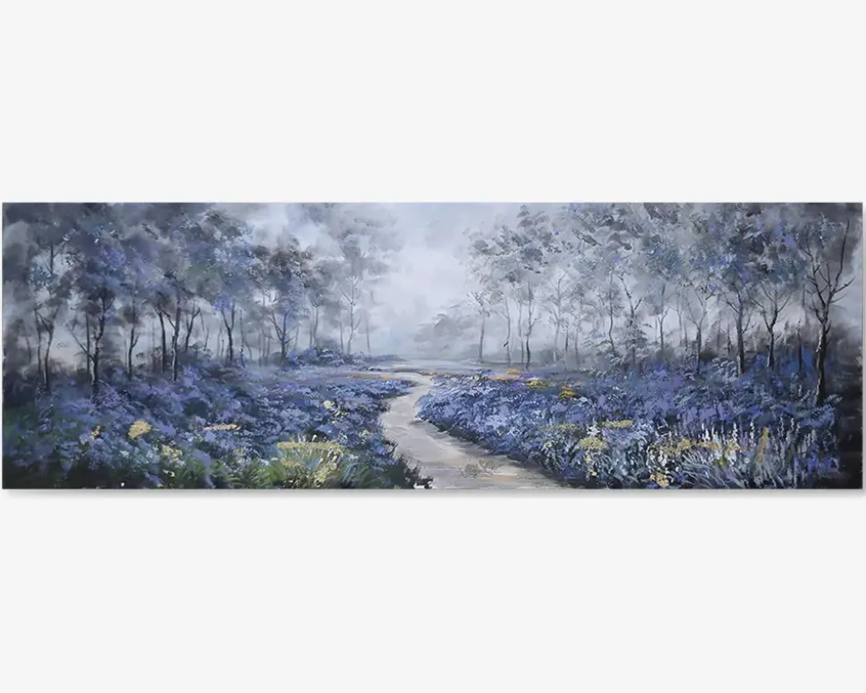 Maleri sti/træer 50x150 cm