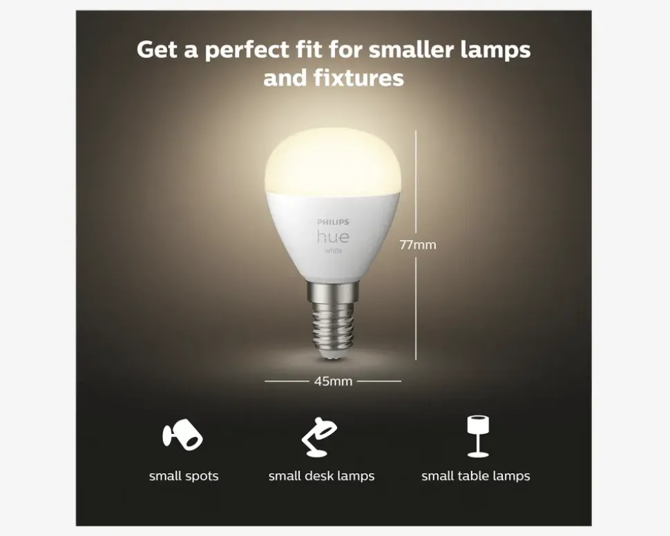 Philips Hue Pære Krone Standard 2-pak