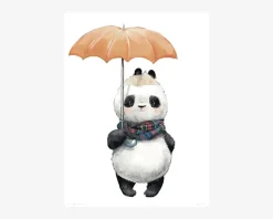 Plakat Panda m. Paraply