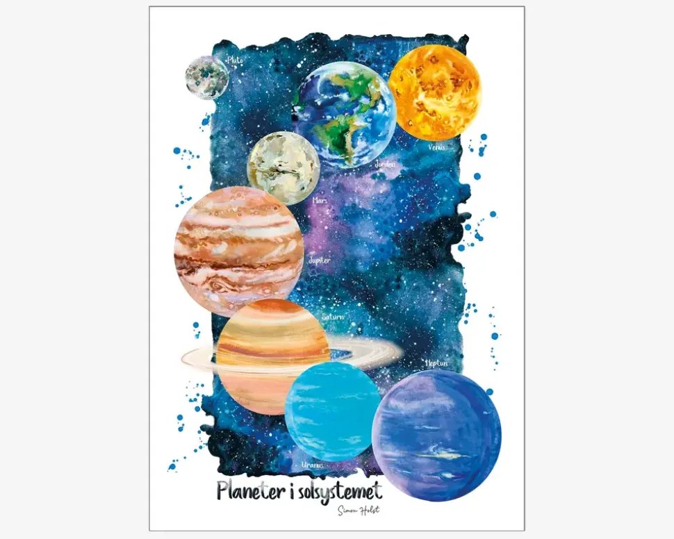 Plakat Solsystemet 50x70 cm