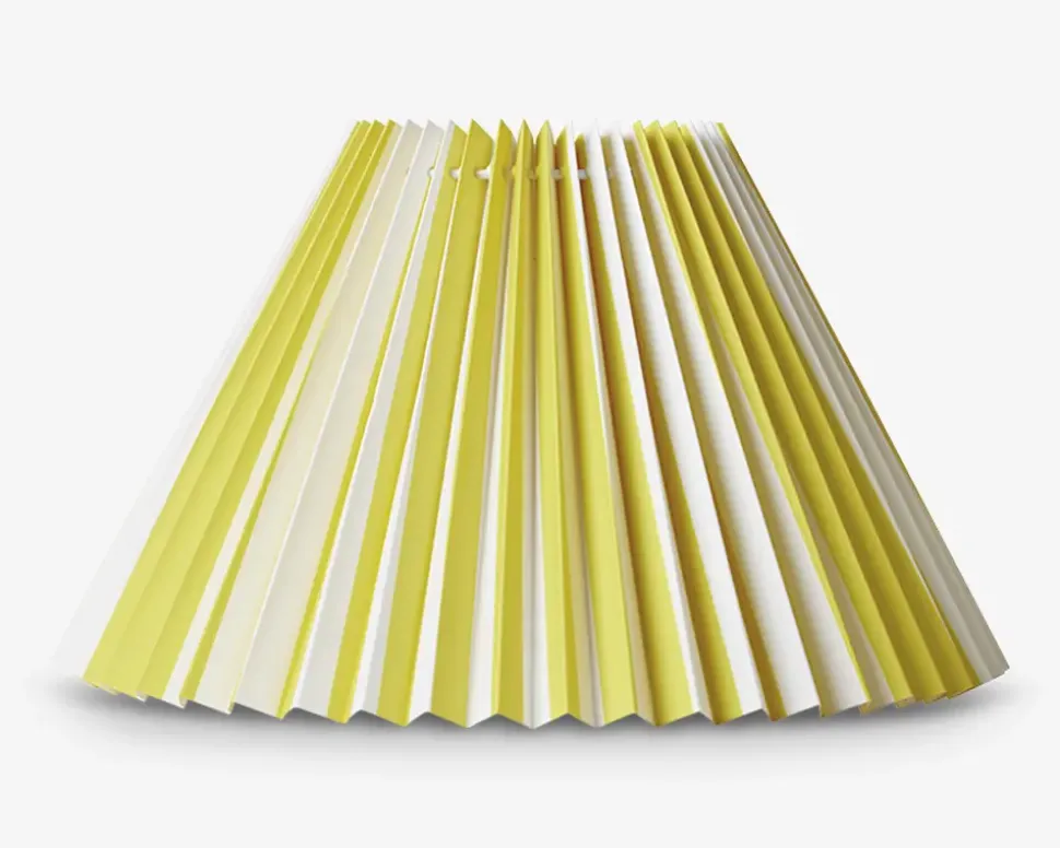 Plisséskærm Stribet Gul/Hvid 21 cm