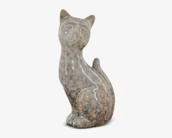 Porcelæn kat sand H.12,5 cm