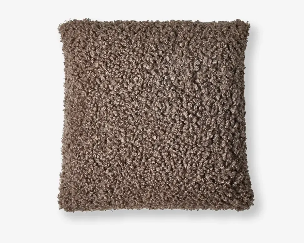 Pude plys brun 50x50 cm