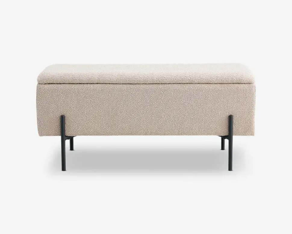 Puf/bænk med opbevaring beige