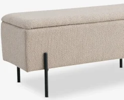 Puf/bænk med opbevaring beige