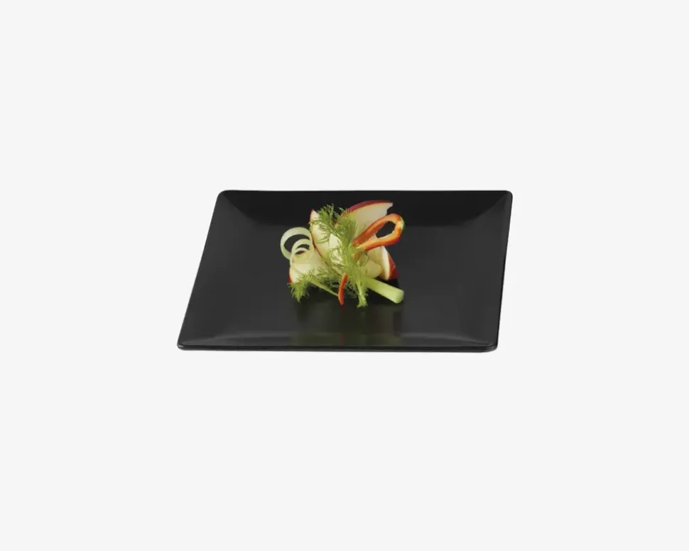 Quadro Tallerken Flad 18x18 cm Sort