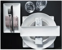 Quadro Tallerken Rektangulær 30x8 cm Hvid