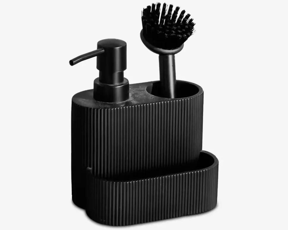 Sæbedispenser sæt sort plast