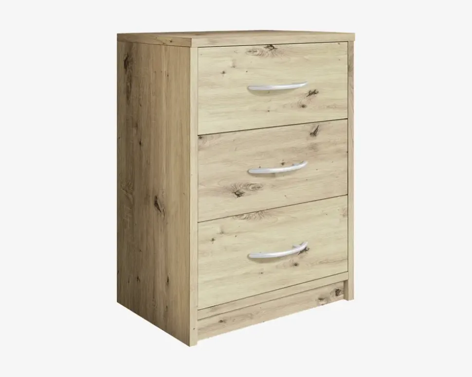 Sengebord Pepe 3 skuffer i eg