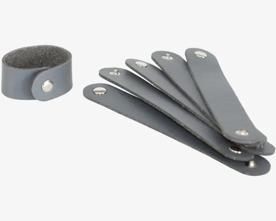Servietring 6pk Læder Grå