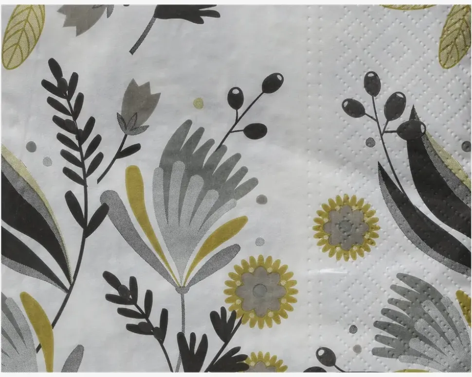 Servietter brun blomster 33x33 cm
