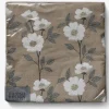 Servietter lys blomster 33x33 cm