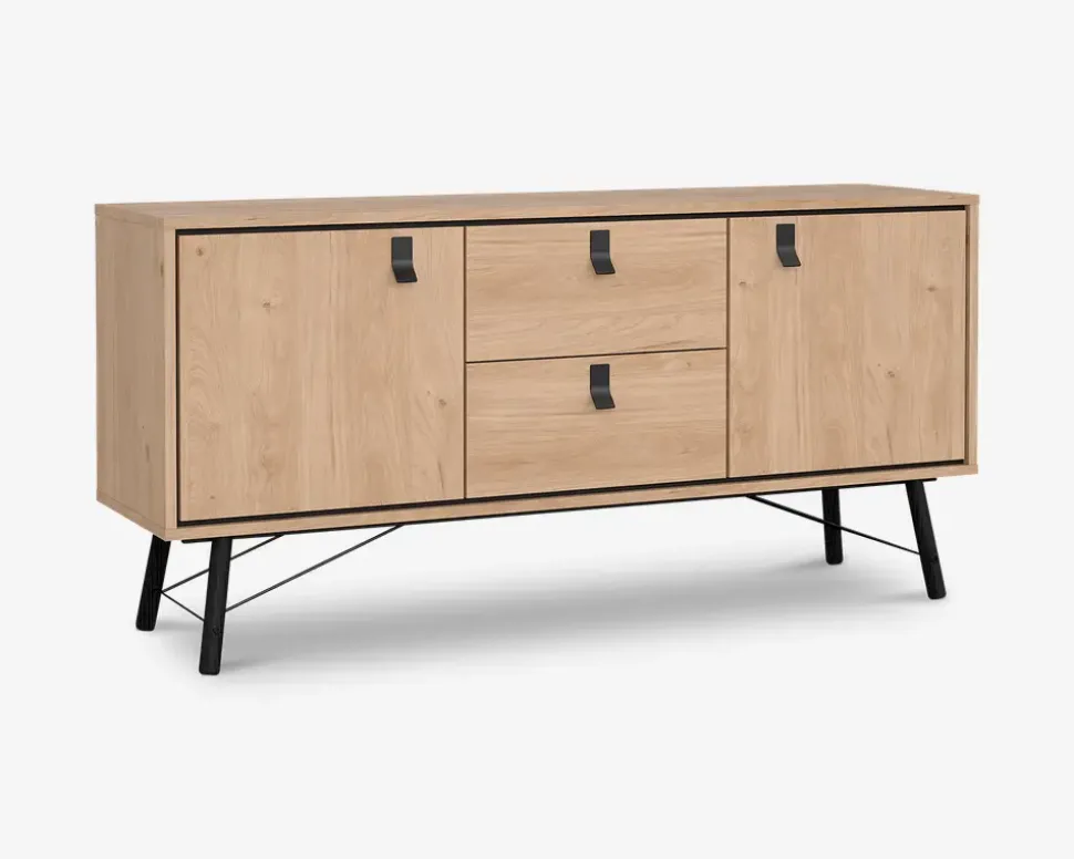 Skænk Ry B. 150 cm sort/eg