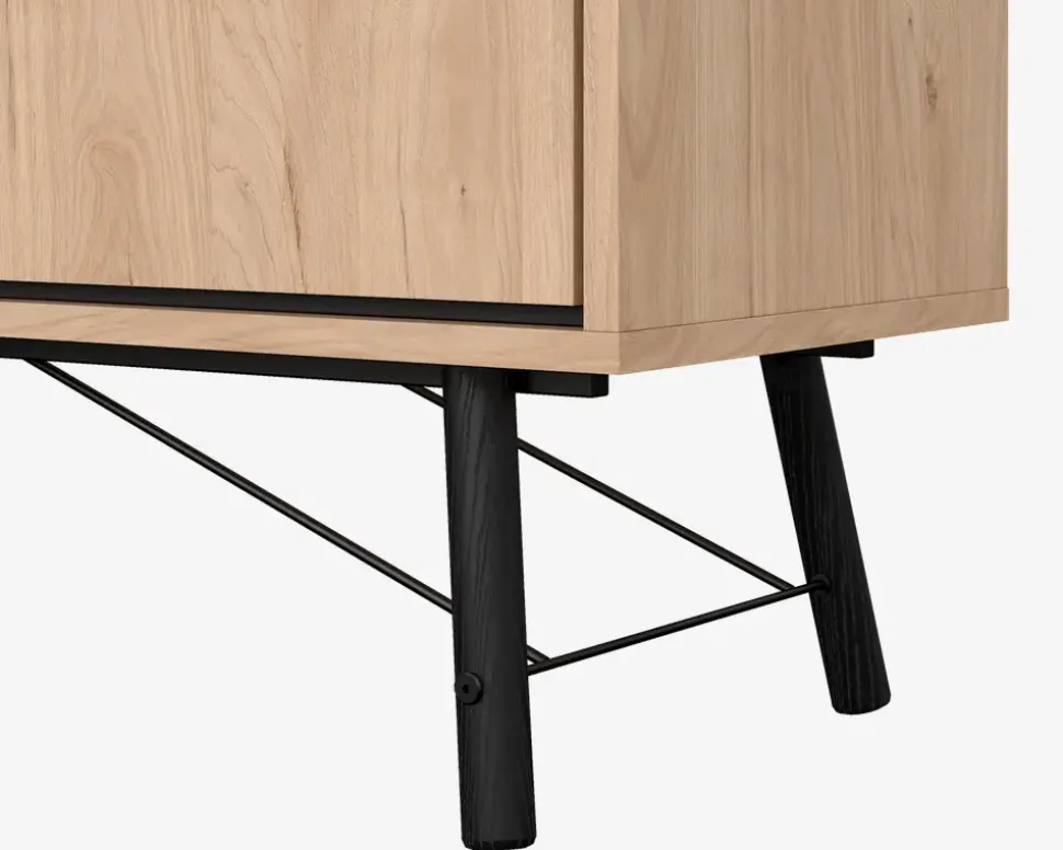 Skænk Ry B. 150 cm sort/eg