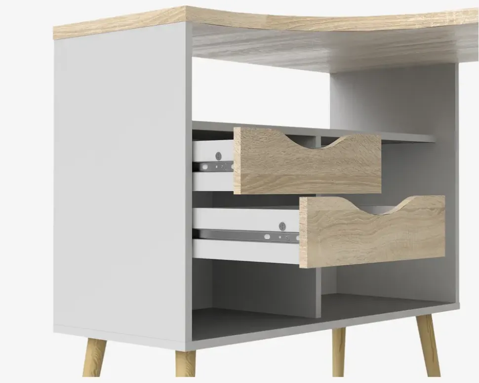 Skrivebord Delta Hvid/Eg