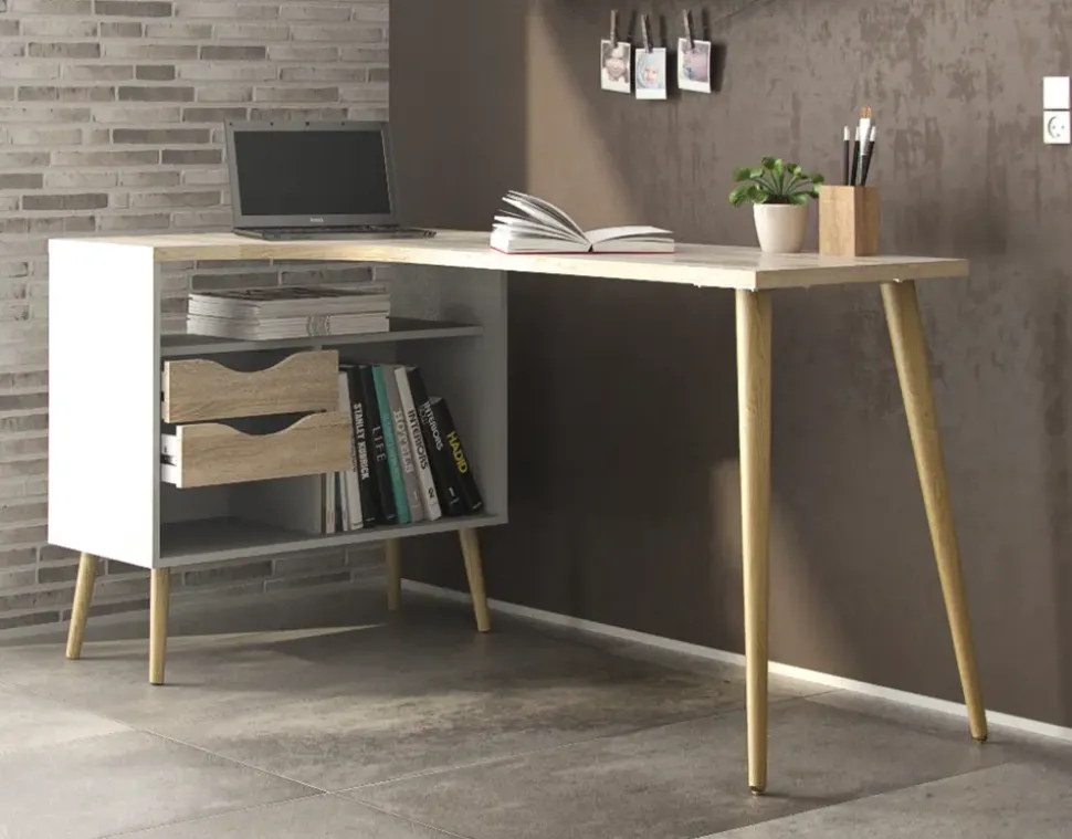 Skrivebord Delta Hvid/Eg