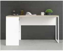 Skrivebord Hjørne Hvid/Eg