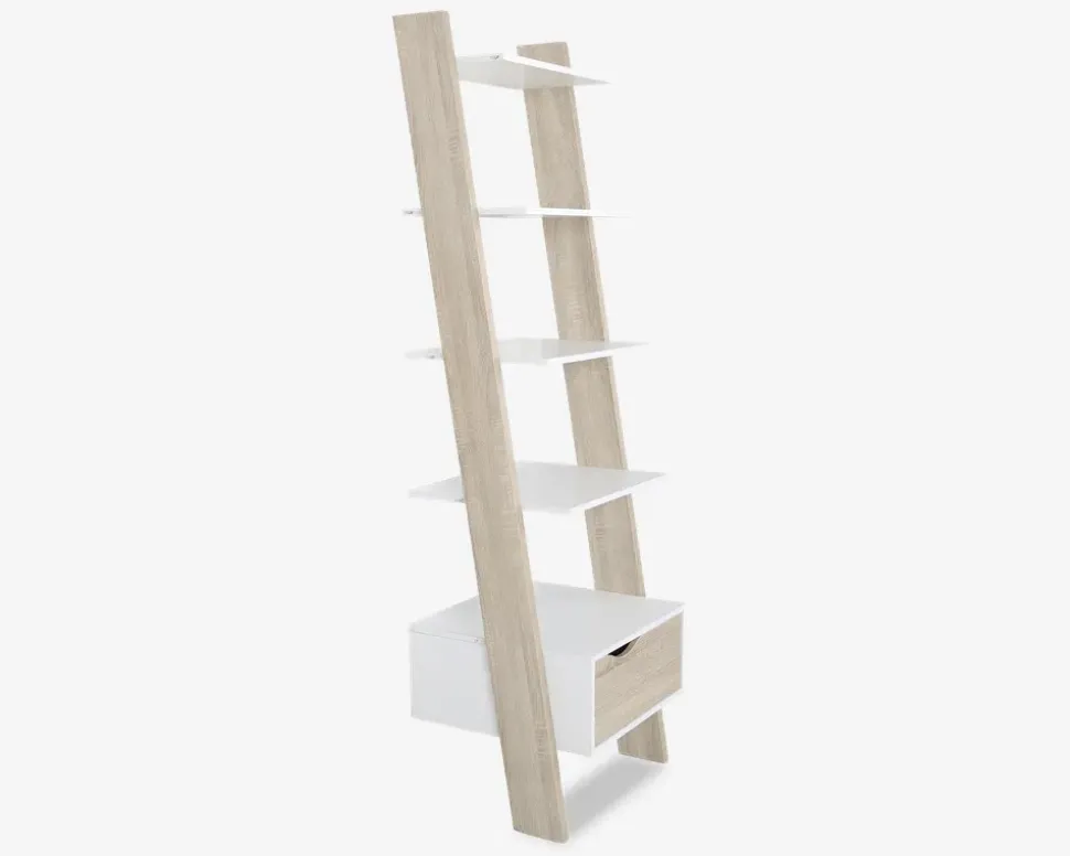 Skråreol Delta Hvid/Eg