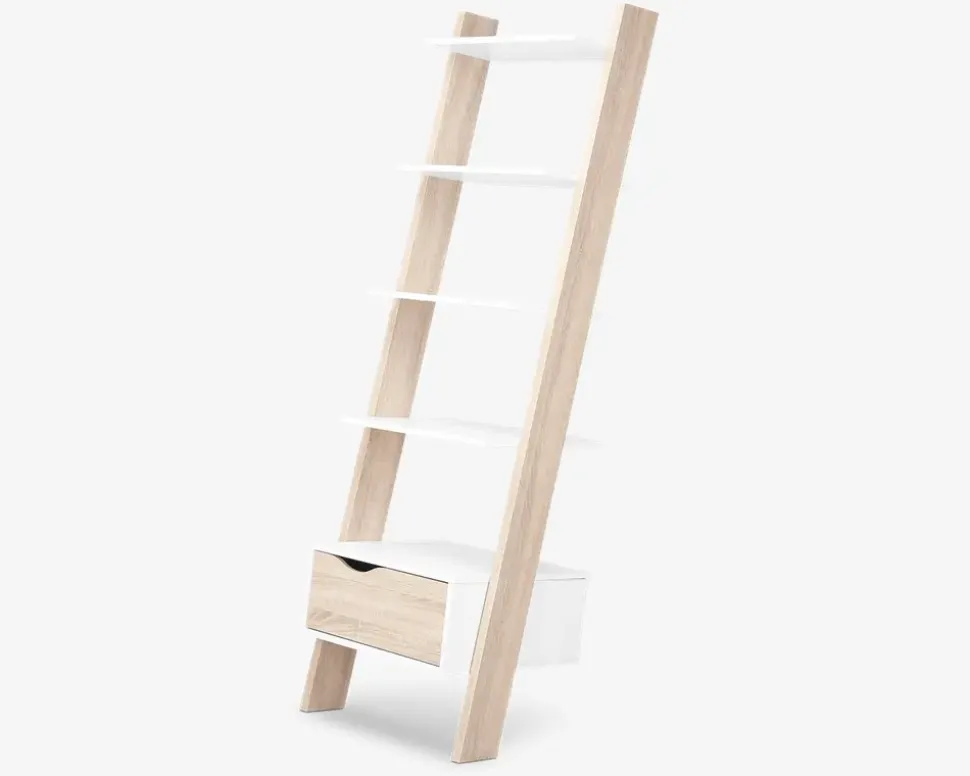 Skråreol Delta Hvid/Eg