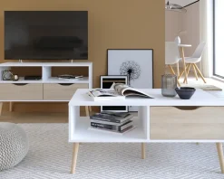 Sofabord Delta Hvid/Eg