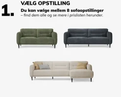 Sofa Halifax Open End Venstrevendt Stofgr. 1