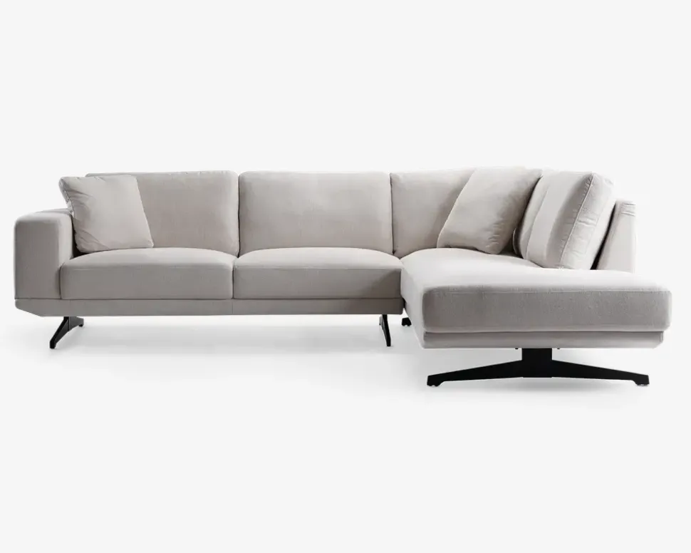 Sofa m. Åben Afslutning Beige Højrevendt