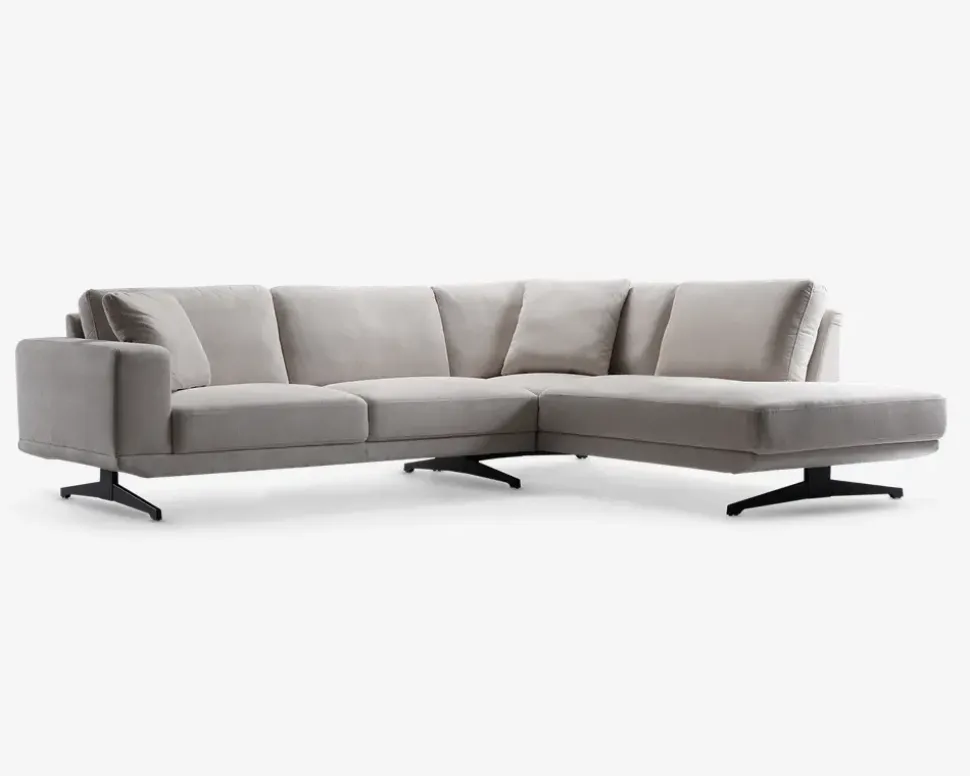 Sofa m. Åben Afslutning Beige Højrevendt