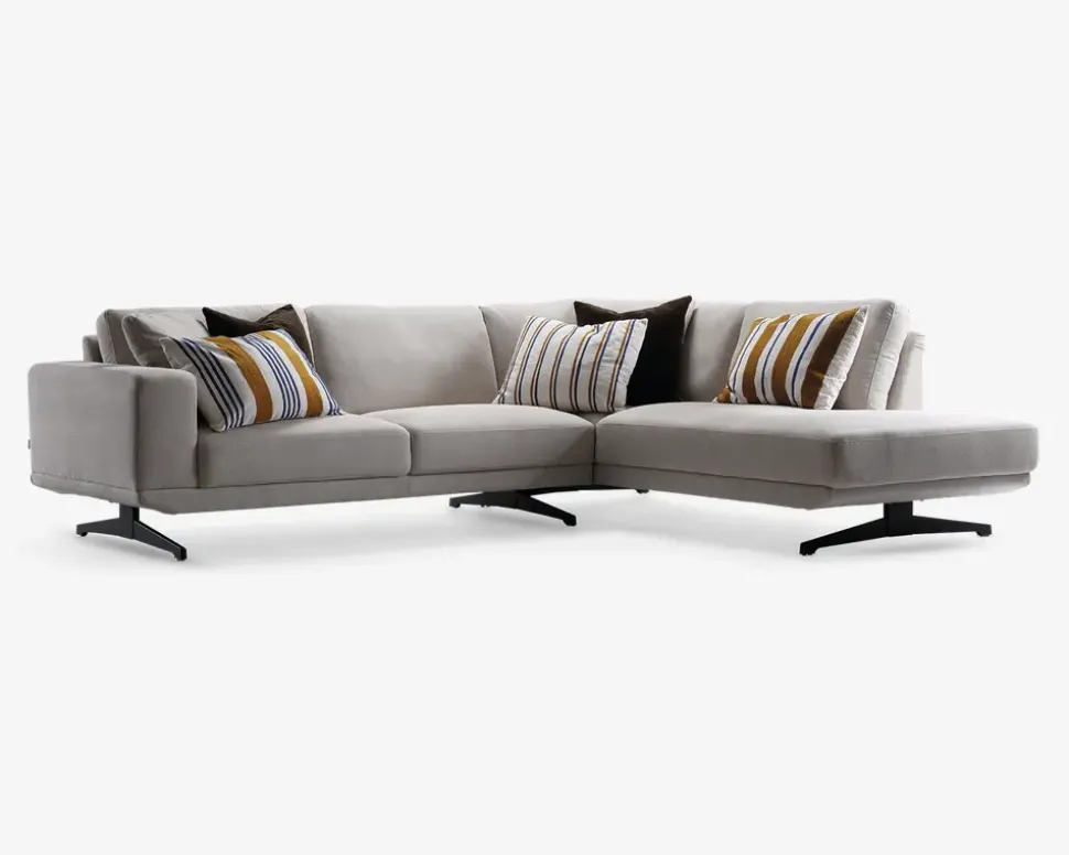 Sofa m. Åben Afslutning Beige Højrevendt