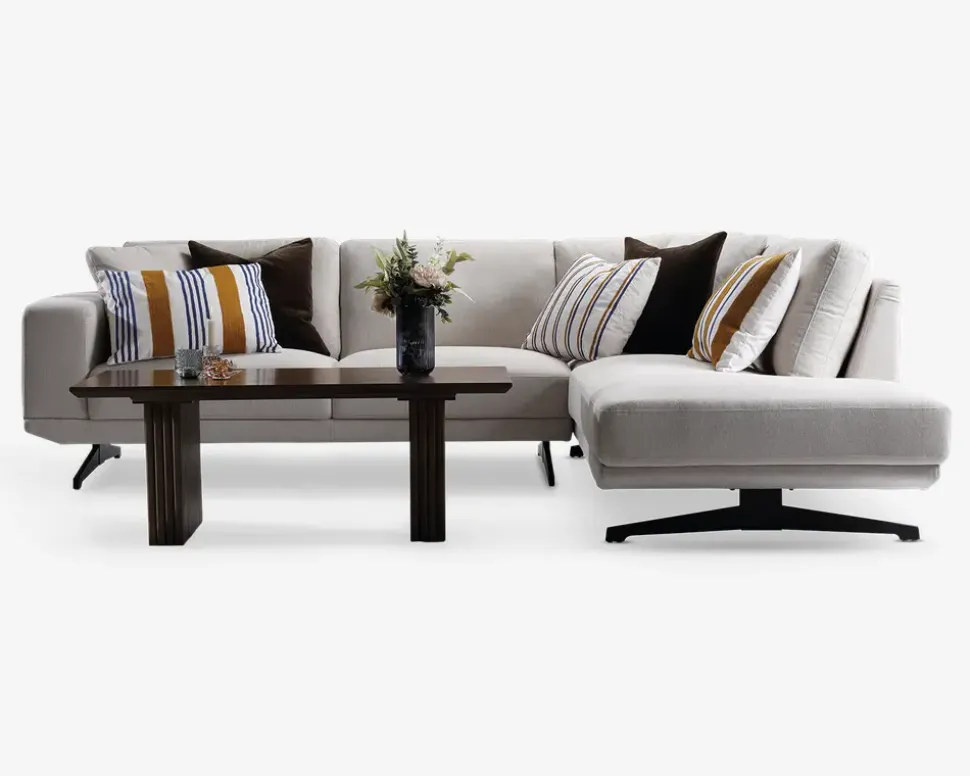 Sofa m. Åben Afslutning Beige Højrevendt