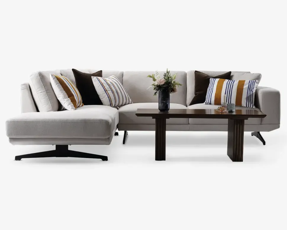Sofa m. Åben Afslutning Beige Venstrevendt
