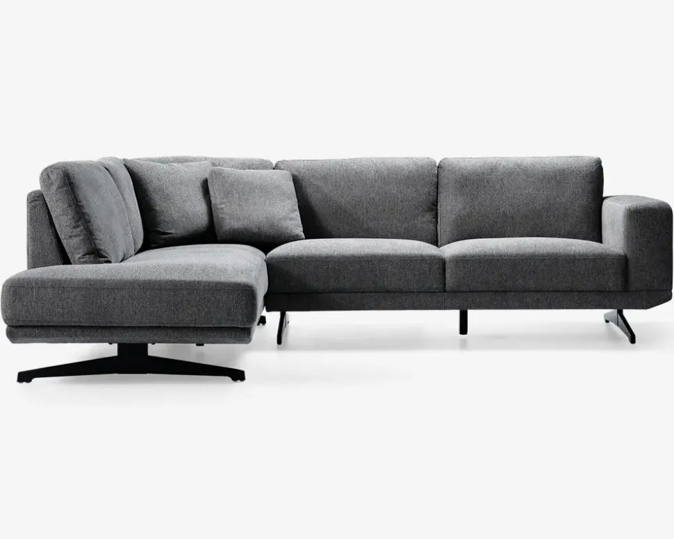 Sofa m. åben afslutning grå venstrevendt