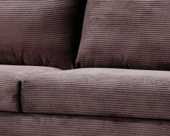 Sofa med chaiselong brun fløjl venstre