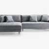 Sofa med XL chaiselong grå