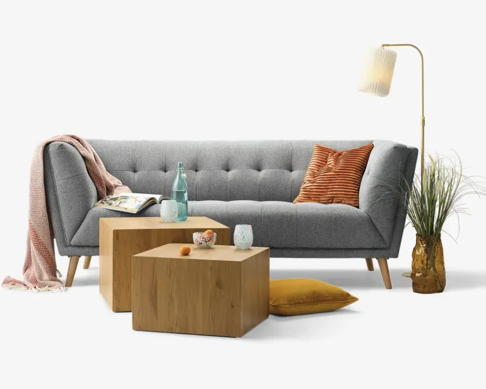 Sofa 3 Pers. Grå stof