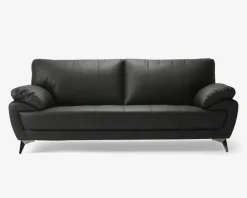 Sofa 3 Pers. Sort Kunstlæder/PU