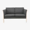 Sofa 2 Pers. Tremmesofa Grå Stof