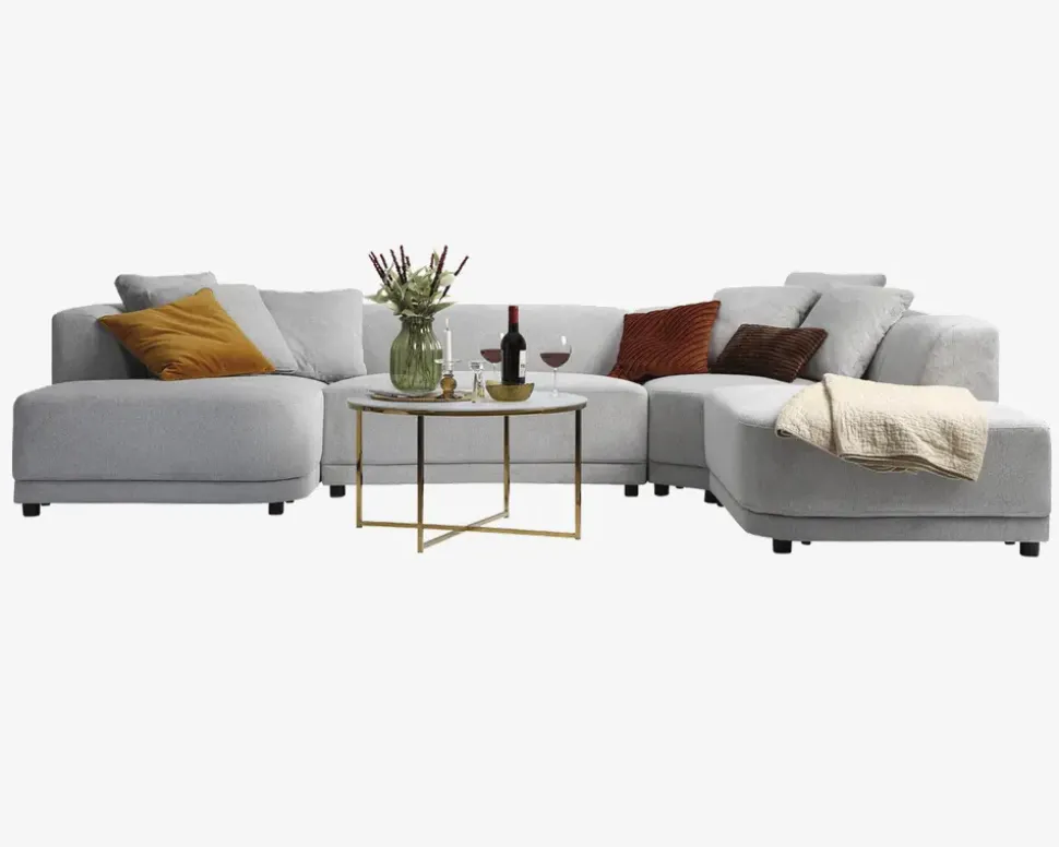 Sofa U-Shape Højre Lys Grå