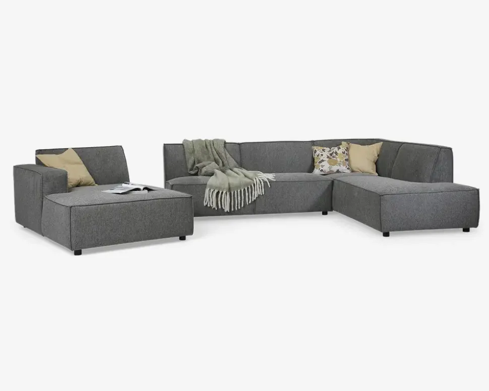 Sofa U-shape Højrevendt Grå