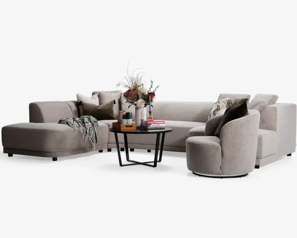 Sofa U-shape Taupe venstrevendt