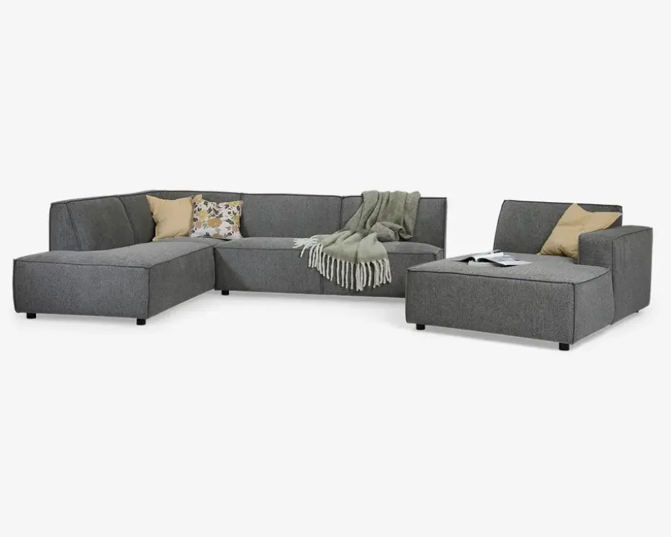 Sofa U-shape Venstrevendt Grå