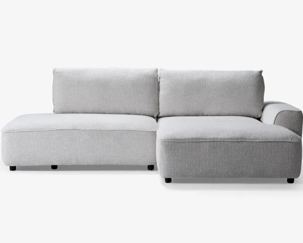 Sovesofa med open end og chaiselong højre