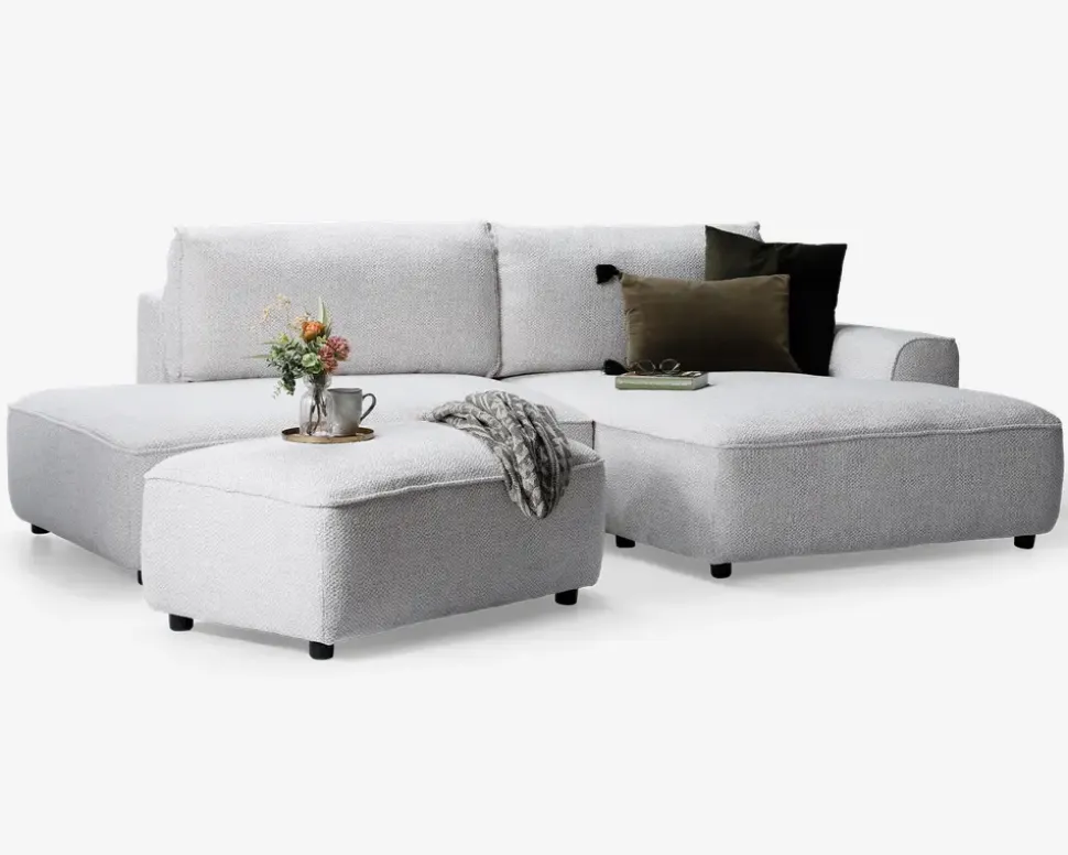 Sovesofa med open end og chaiselong højre