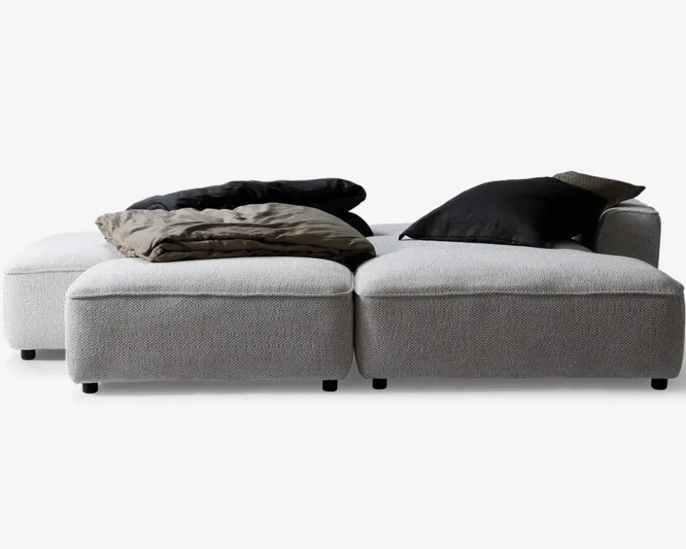 Sovesofa med open end og chaiselong højre