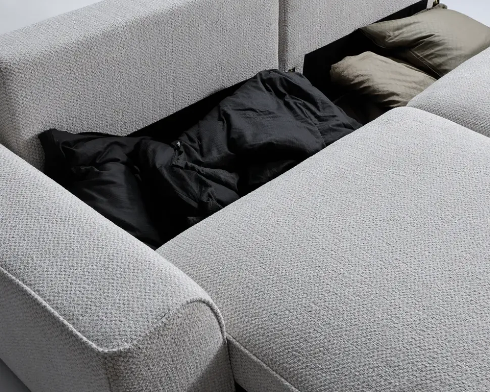 Sovesofa med open end og chaiselong højre