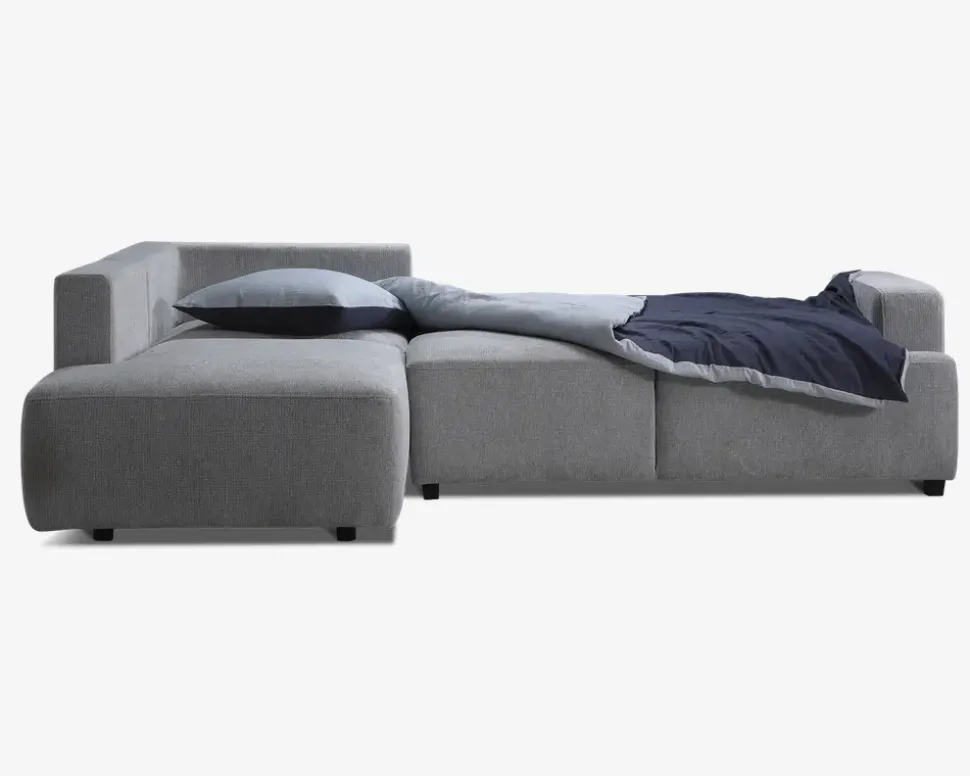 Sovesofa open end venstre grå/beige