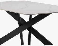 Spisebord i hvid keramik B. 90 x L. 160 cm