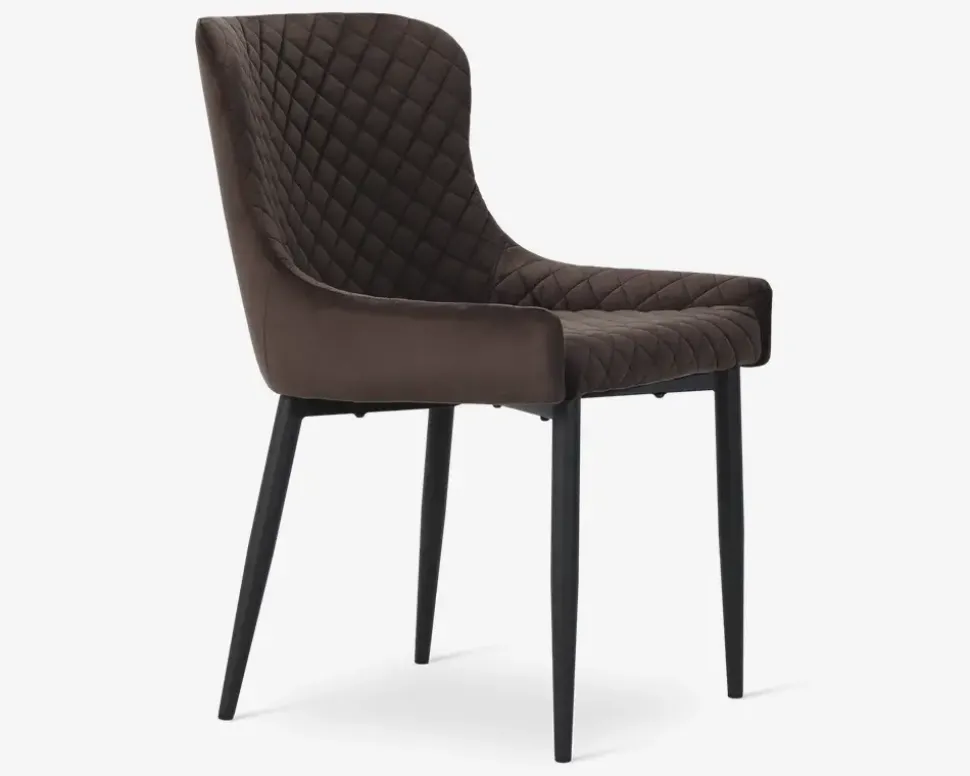 Spisebordsstol i brun velour