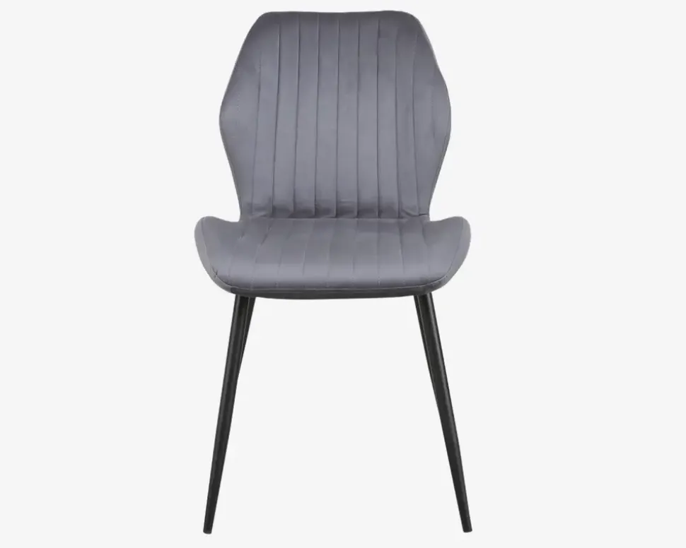 Spisebordsstol i grå velour